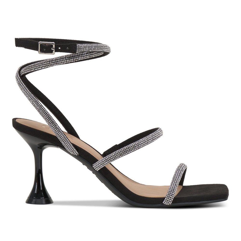 Curvy heels with sparkling rhinestone straps - Picture 2 of 6